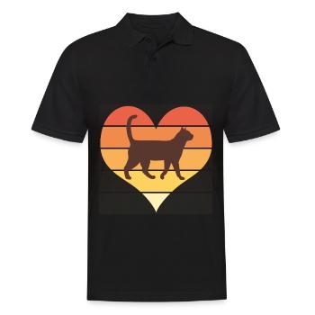 love cat cats chat chats funny humour chat - Polo Homme - noir - Devant - Kai (181cm)
