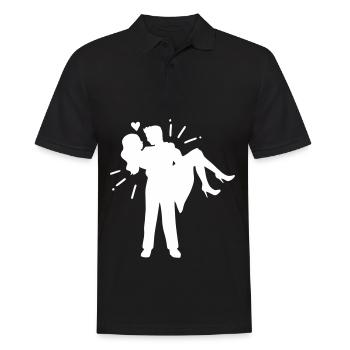 Couples mariés amour couple mariage couples - Polo Homme - noir - Devant - Kai (181cm)