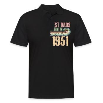 Die Besten Väter Sind 1951 Geboren, 72 Jahre Alt, - Männer Poloshirt - Schwarz - Vorne - Kai (181cm)