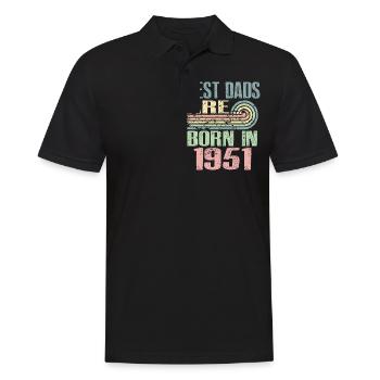 Die Besten Väter Sind 1951 Geboren, 72 Jahre Alt, - Männer Poloshirt - Schwarz - Vorne - Kai (181cm)