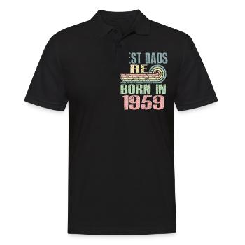 Die Besten Väter Sind 1959 Geboren, 64 Jahre Alt, - Männer Poloshirt - Schwarz - Vorne - Kai (181cm)