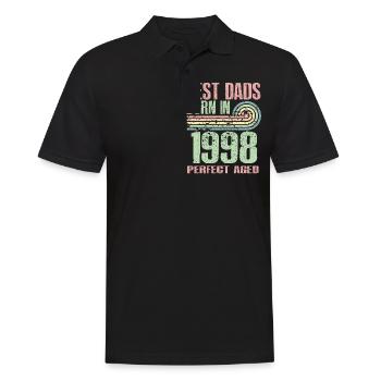 Die Besten Väter Sind 1998 Geboren, 25 Jahre Alt, - Männer Poloshirt - Schwarz - Vorne - Kai (181cm)