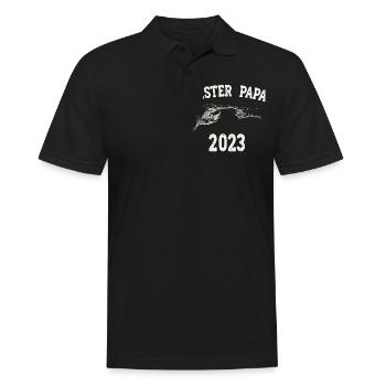 Bester Papa Werdender Vater Baby Geburt 2023 - Männer Poloshirt - Schwarz - Vorne - Kai (181cm)
