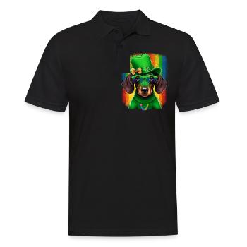 Saint-Patrick teckel Viennois Trèfle - Polo Homme - noir - Devant - Kai (181cm)