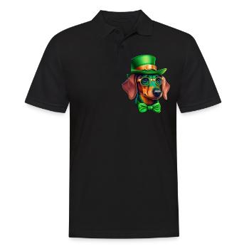 Saint-Patrick teckel Viennois Trèfle - Polo Homme - noir - Devant - Kai (181cm)
