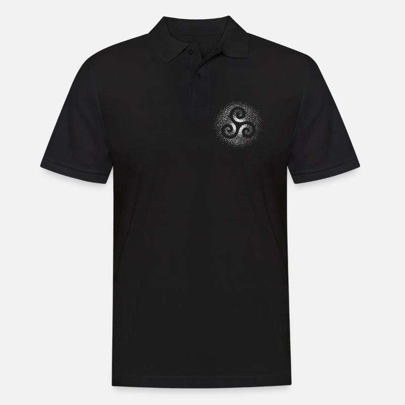 Triskèle dotwork - Polo Homme - noir