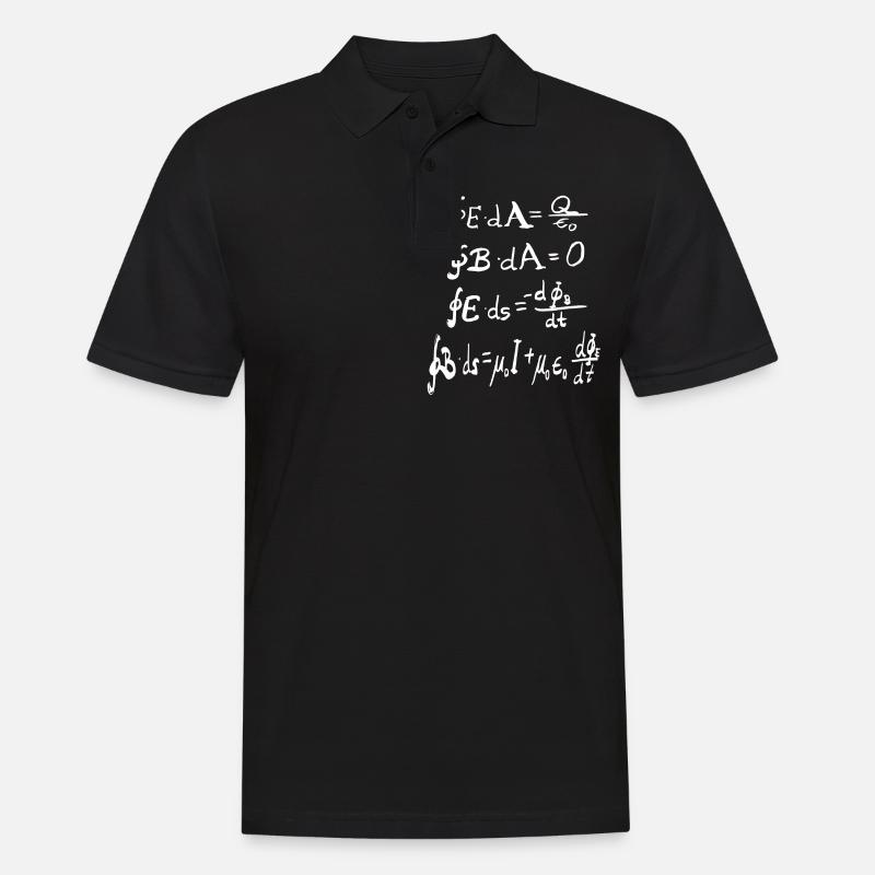 Électromagnétisme Maxwell équations - Polo Homme - noir