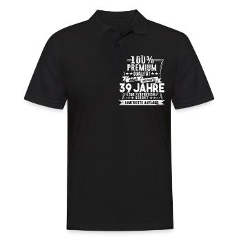 39. Geburtstag 1981 Geschenk 39 Jahre Geschenkidee - Männer Poloshirt - Schwarz - Vorne - Kai (181cm)