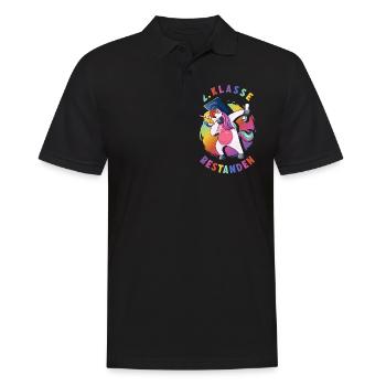 2. Klasse bestanden Geschenkidee 3 Klasse Geschenk - Männer Poloshirt - Schwarz - Vorne - Kai (181cm)
