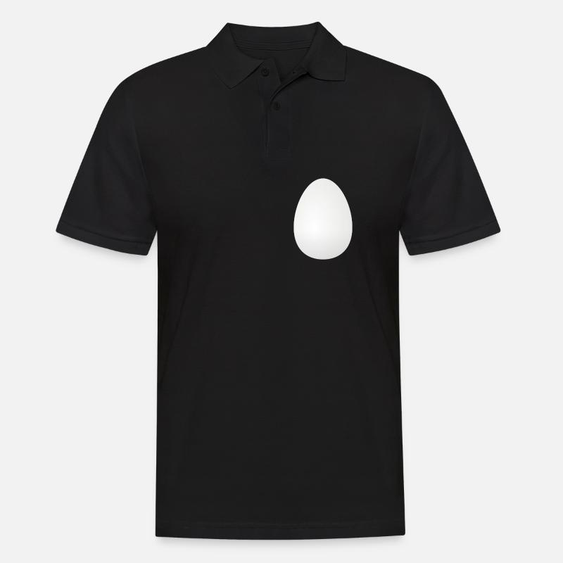big white egg - Eggs Egg Organic Scrambled Eggs - Men's Polo Shirt - black