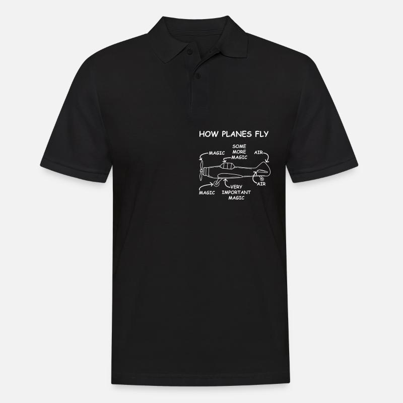 Flugzeug Pilot Luftfahrt Fliegen Maschine Flug - Männer Poloshirt - Schwarz