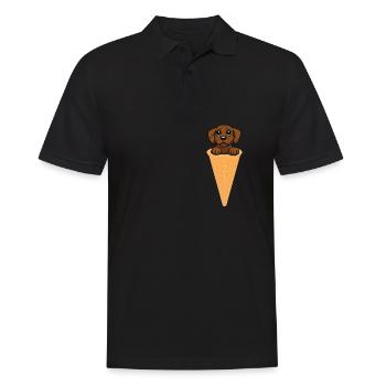 Chocolate Labrador Retriever Dog Dog Gift - Men's Polo Shirt - black - Front - Kai (181cm)