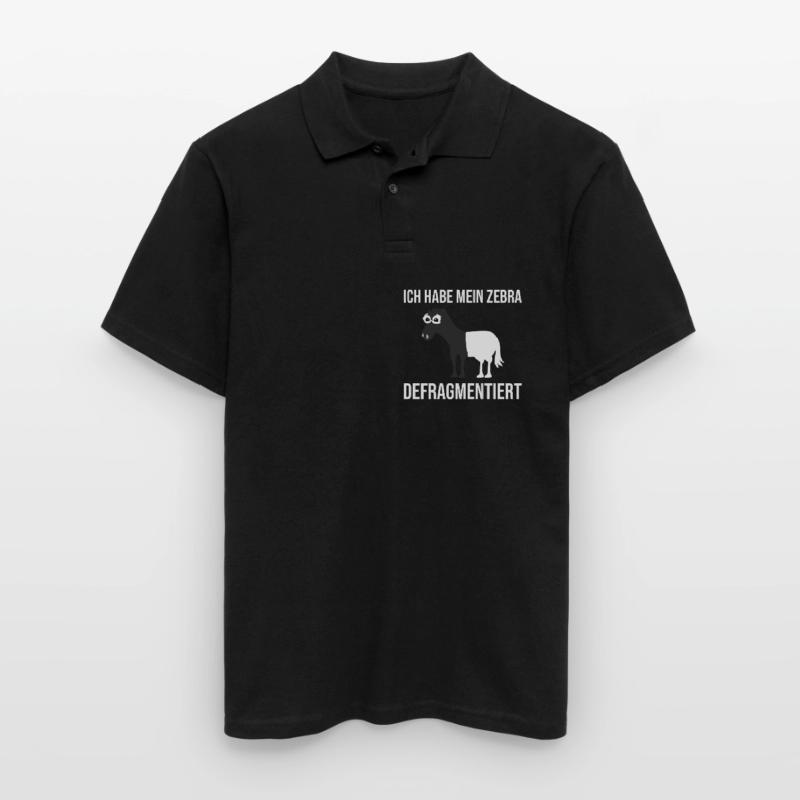 Zebra Defragmentiert Computer Programmierer Männer Poloshirt