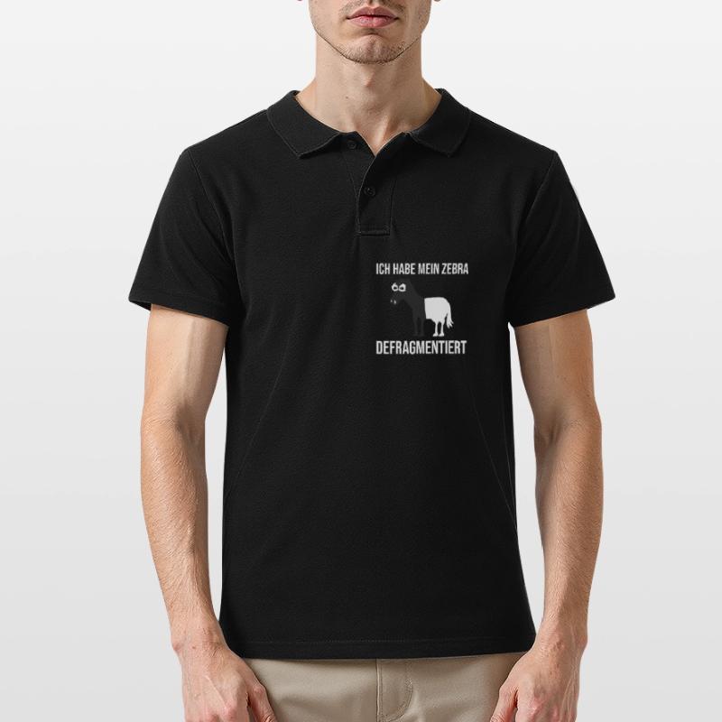 Zebra Defragmentiert Computer Programmierer Männer Poloshirt