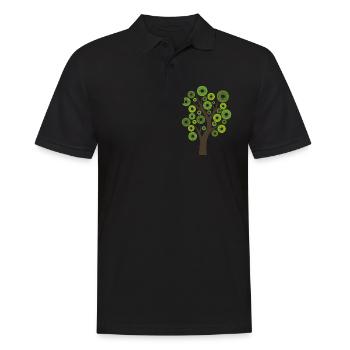 Baum Geschenk Natur modern Blätter Wald Hipster - Männer Poloshirt - Schwarz - Vorne - Kai (181cm)