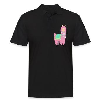 Lama alpaga cadeau drôles d'animaux zoo humour comique - Polo Homme - noir - Devant - Kai (181cm)