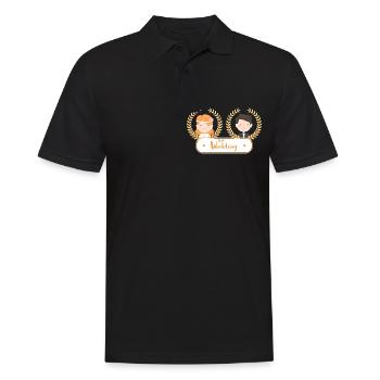 Hochzeit Brautpaar Geschenk Braut Bräutigam Heirat - Männer Poloshirt - Schwarz - Vorne - Kai (181cm)