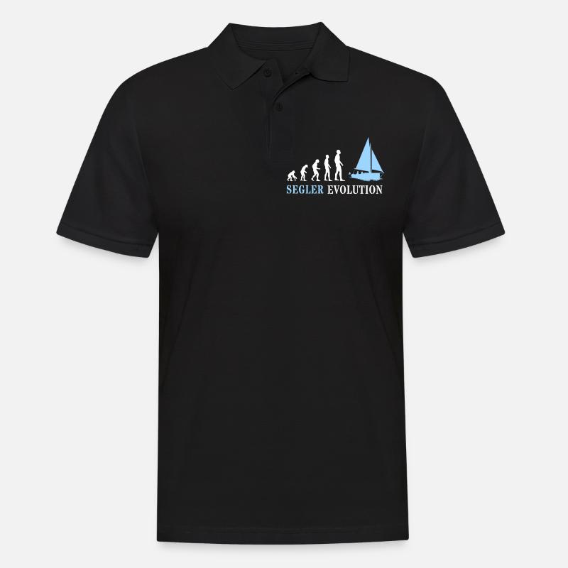 Evolution de la voile Evolution du marin - Polo Homme - noir