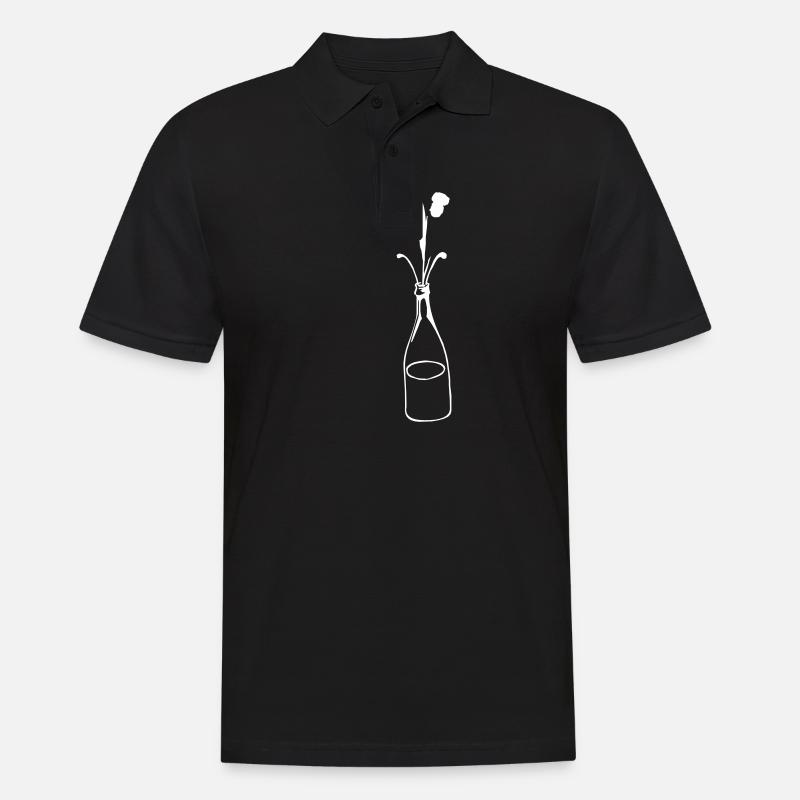 Sektflasche - Männer Poloshirt - Schwarz