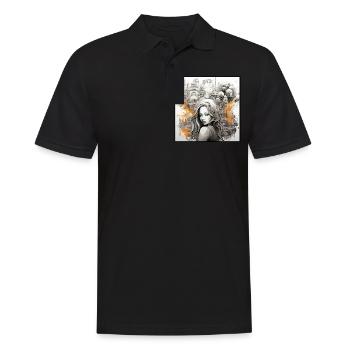 BadX Art Kunst City Femme Design - Polo Homme - noir - Devant - Kai (181cm)