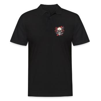 Skull Toenklopf Deisgn - Männer Poloshirt - Schwarz - Vorne - Kai (181cm)