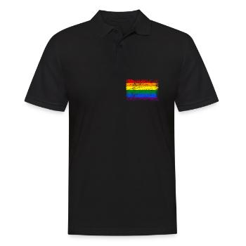 Rainbow Rainbow Flag LGBT Tolerance homo CSD - Men's Polo Shirt - black - Front - Kai (181cm)