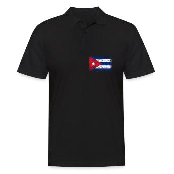 Bannière drapeau Cuba rhum cubain de La Havane - Polo Homme - noir - Devant - Kai (181cm)