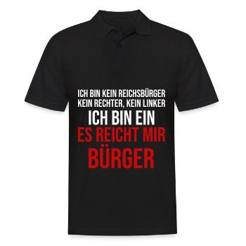 Ich bin ein es reicht mir Bürger Lustige Sprüche - Männer Poloshirt - Schwarz - Vorne - Kai (181cm)