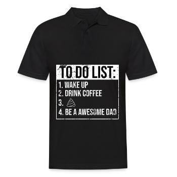 To Do List Fête des Pères cadeau amusant pour la fête des pères - Polo Homme - noir - Devant - Kai (181cm)