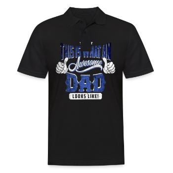 This is what an awesome Dad looks like - Vatertag - Männer Poloshirt - Schwarz - Vorne - Kai (181cm)