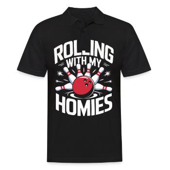 Bowling Bowler Pin Ball Bowling Ball - Männer Poloshirt - Schwarz - Vorne - Kai (181cm)