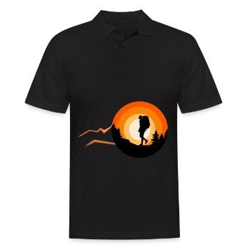 Wanderbekleidung Outdoor Backpacking Camping - Männer Poloshirt - Schwarz - Vorne - Kai (181cm)