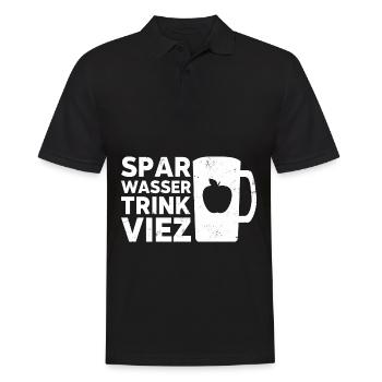 Spar Wasser trink Viez - Männer Poloshirt - Schwarz - Vorne - Kai (181cm)