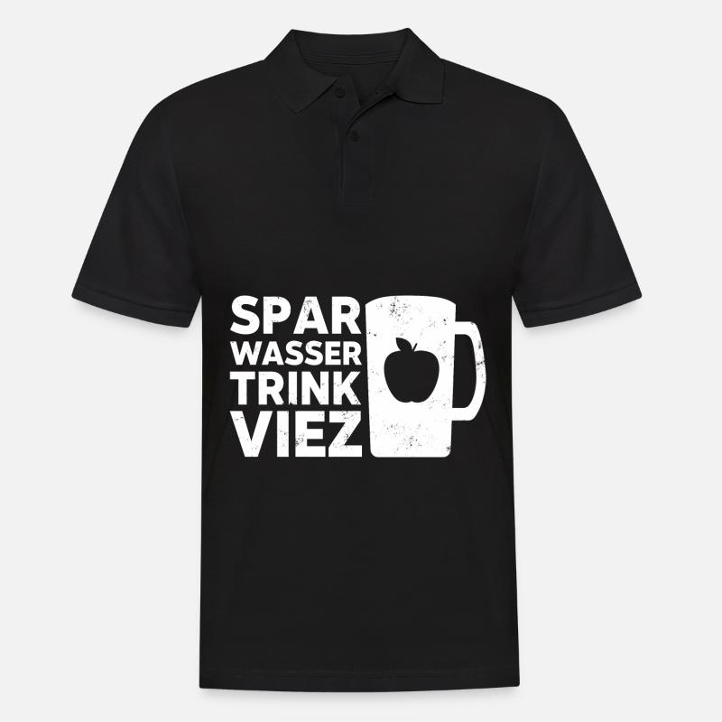 Spar Wasser trink Viez - Männer Poloshirt - Schwarz