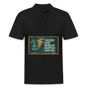 Professeur de mathématiques drôle Conception Pizza et résolution de problèmes - Polo Homme - noir - Devant - Kai (181cm)