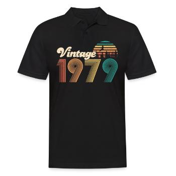 Vintage 1979 40e anniversaire randonnée montagnes - Polo Homme - noir - Devant - Kai (181cm)