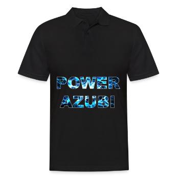 POWER AZUBI - der Auszubildende der Gas gibt Humor - Männer Poloshirt - Schwarz - Vorne - Kai (181cm)
