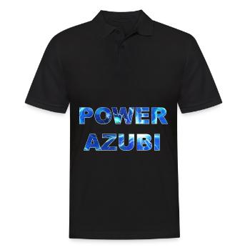 POWER AZUBI - der Auszubildende der Gas gibt Humor - Männer Poloshirt - Schwarz - Vorne - Kai (181cm)