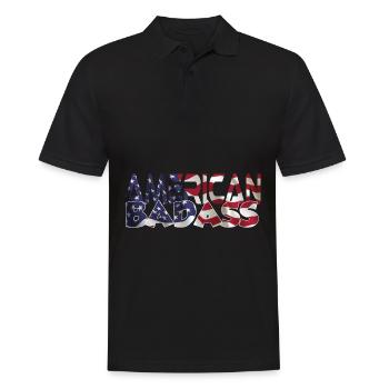 American Badass - vrai mec américain! - Polo Homme - noir - Devant - Kai (181cm)