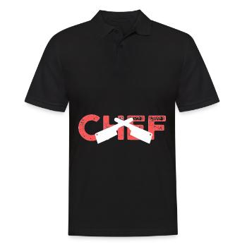 Chef Chef Kochspruch Kitchen Saying Chef - Men's Polo Shirt - black - Front - Kai (181cm)