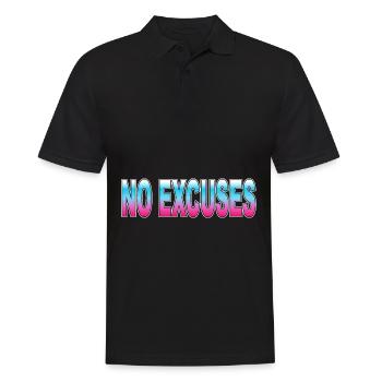 No Excuses - Männer Poloshirt - Schwarz - Vorne - Kai (181cm)