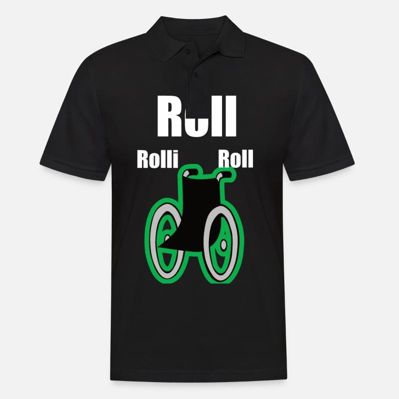 Rollstuhl - Männer Poloshirt - Schwarz
