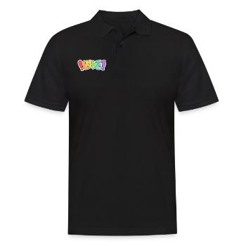 "Love" rainbow lettering - Men's Polo Shirt - black - Front - Kai (181cm)