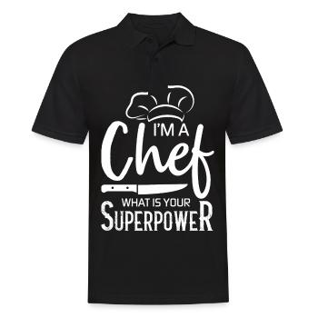 Chef Chef Chef Cuisine Drôle de dicton - Polo Homme - noir - Devant - Kai (181cm)