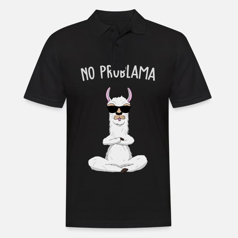 No Problama Cooles freches Lama Llama Geschenk - Männer Poloshirt - Schwarz