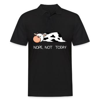 Funny Lazy Cow Calf Nope farmer milk gift - Men's Polo Shirt - black - Front - Kai (181cm)