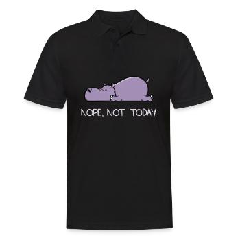 Lustiges faules Hippo Nil pferd Nope Geschenk - Männer Poloshirt - Schwarz - Vorne - Kai (181cm)