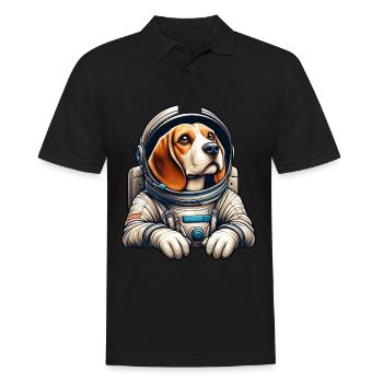 Beagle Astronaut: Proud Space Mission - Men's Polo Shirt - black - Front - Kai (181cm)