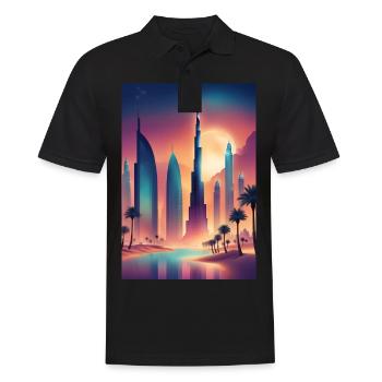 Paysage urbain coloré de l’est - Polo Homme - noir - Devant - Kai (181cm)