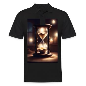 Une vieille machine à chronométrer, un sablier - Polo Homme - noir - Devant - Kai (181cm)